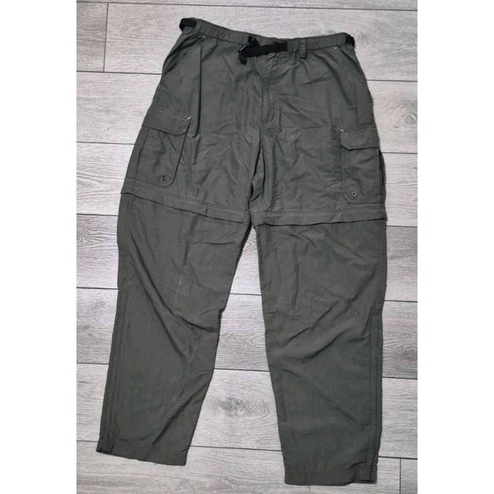 REI Men’s Convertible Hiking Pants Green Zip Off Legs Cargo Outdoor Size L 31L
